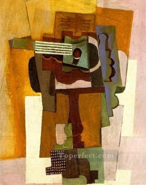 Guitarra sobre mesa pedestal 1922 cubismo Pablo Picasso Pinturas al óleo